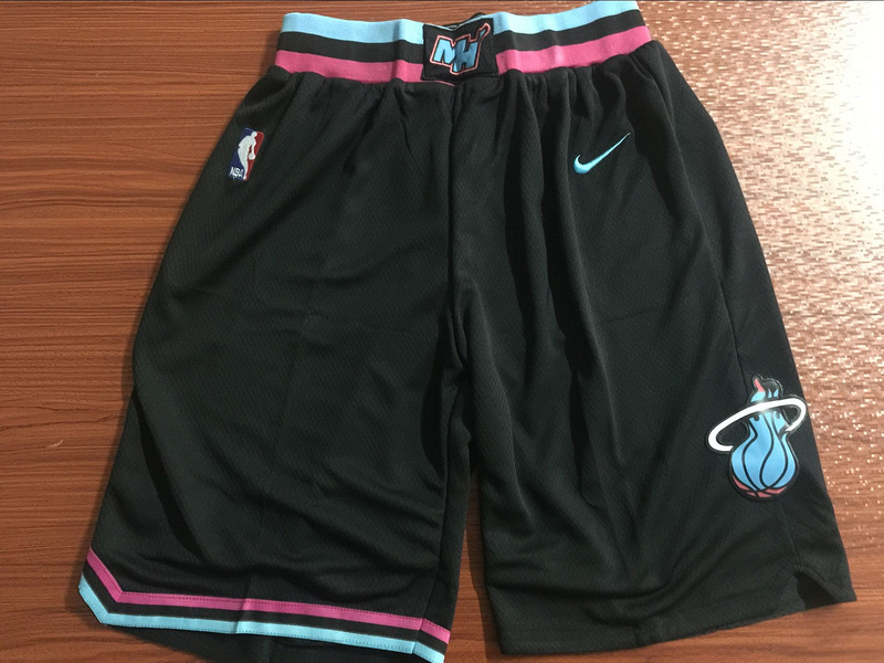 Men 2022 NBA Miami Heat black shorts style 3